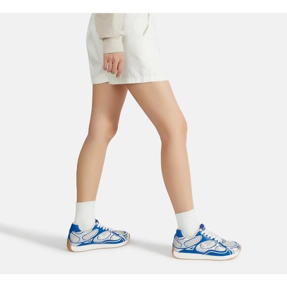 Women's Retro Fashion Sneakers Mesh Breathable White Casual Shoes - Picture 7 of 9